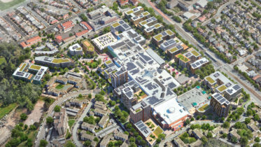 Stonestown Mall redevelopment aerial view, rendering by Design Distill