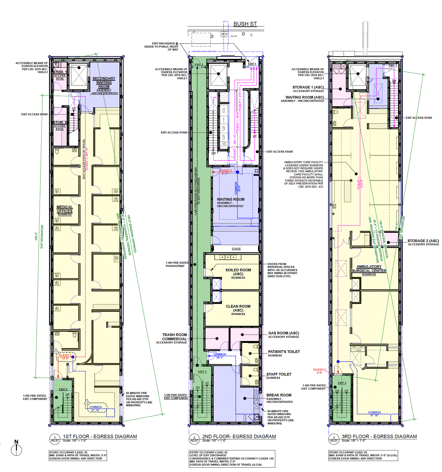 729 Bush Street floor plans, illustration by John Lum Architects