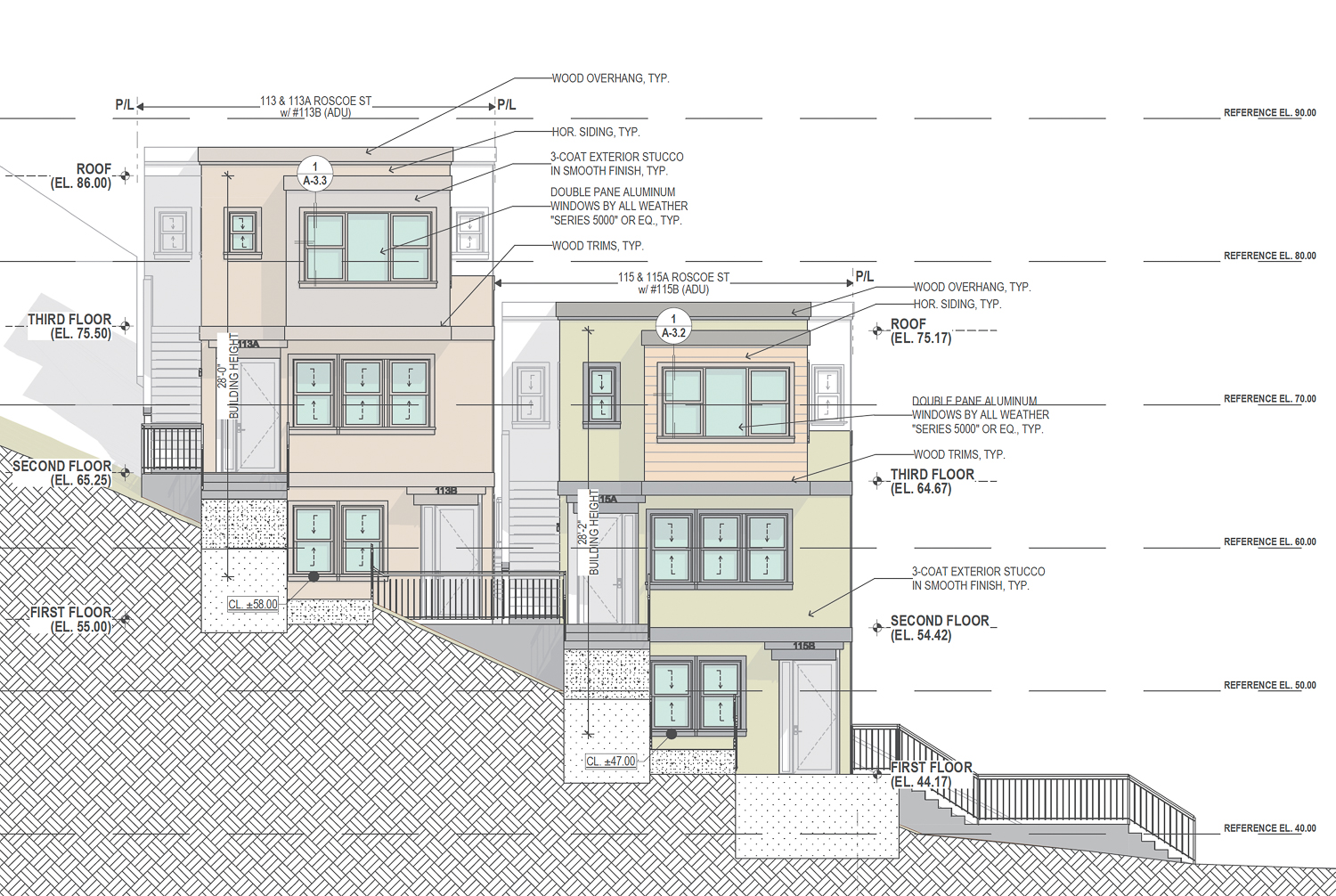 Bernal Heights South Slope Roscoe Street project, illustration by Schaub Li Architects