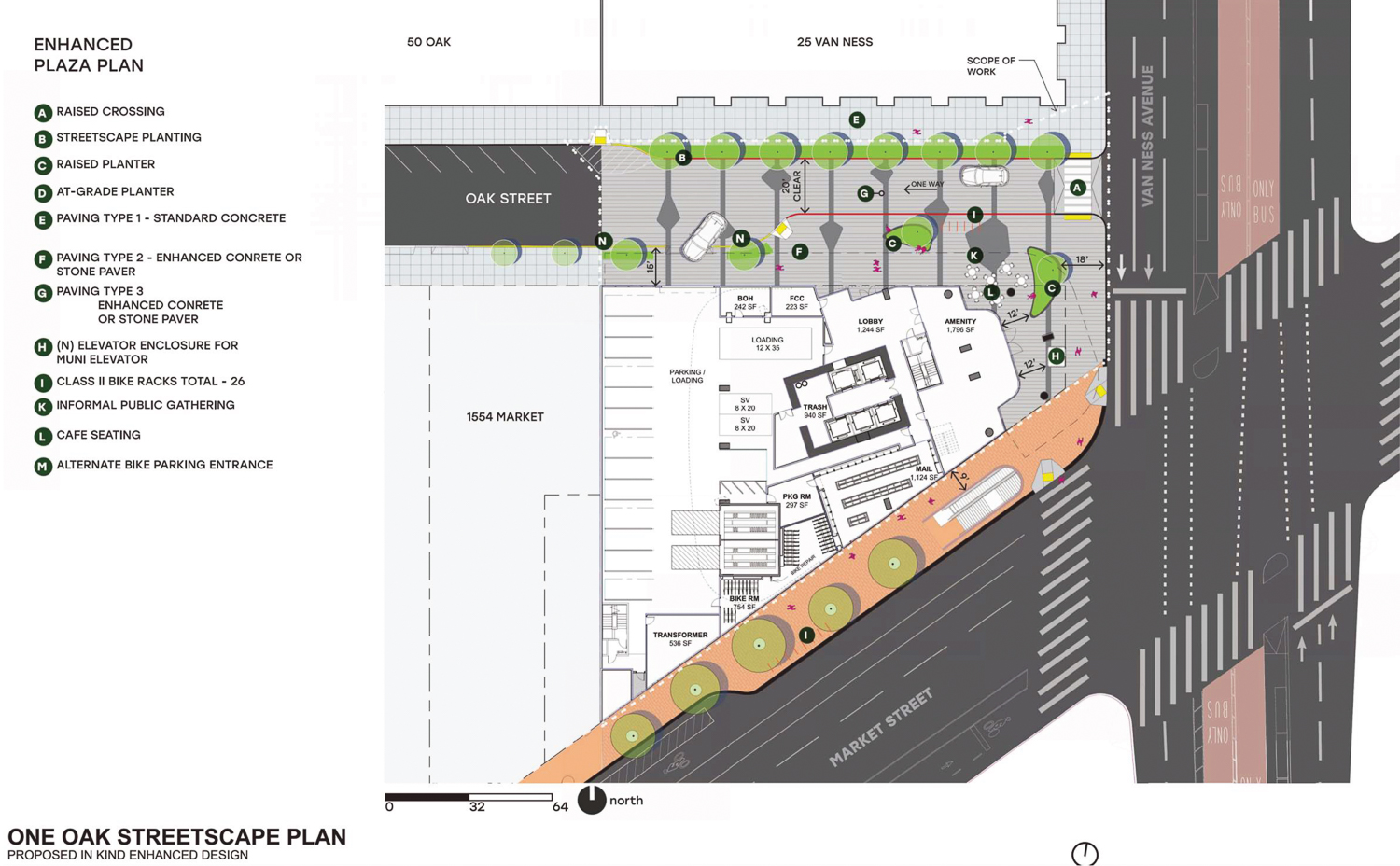 One Oak streetscape plan, rendering by Solomon Cordwell Buenz