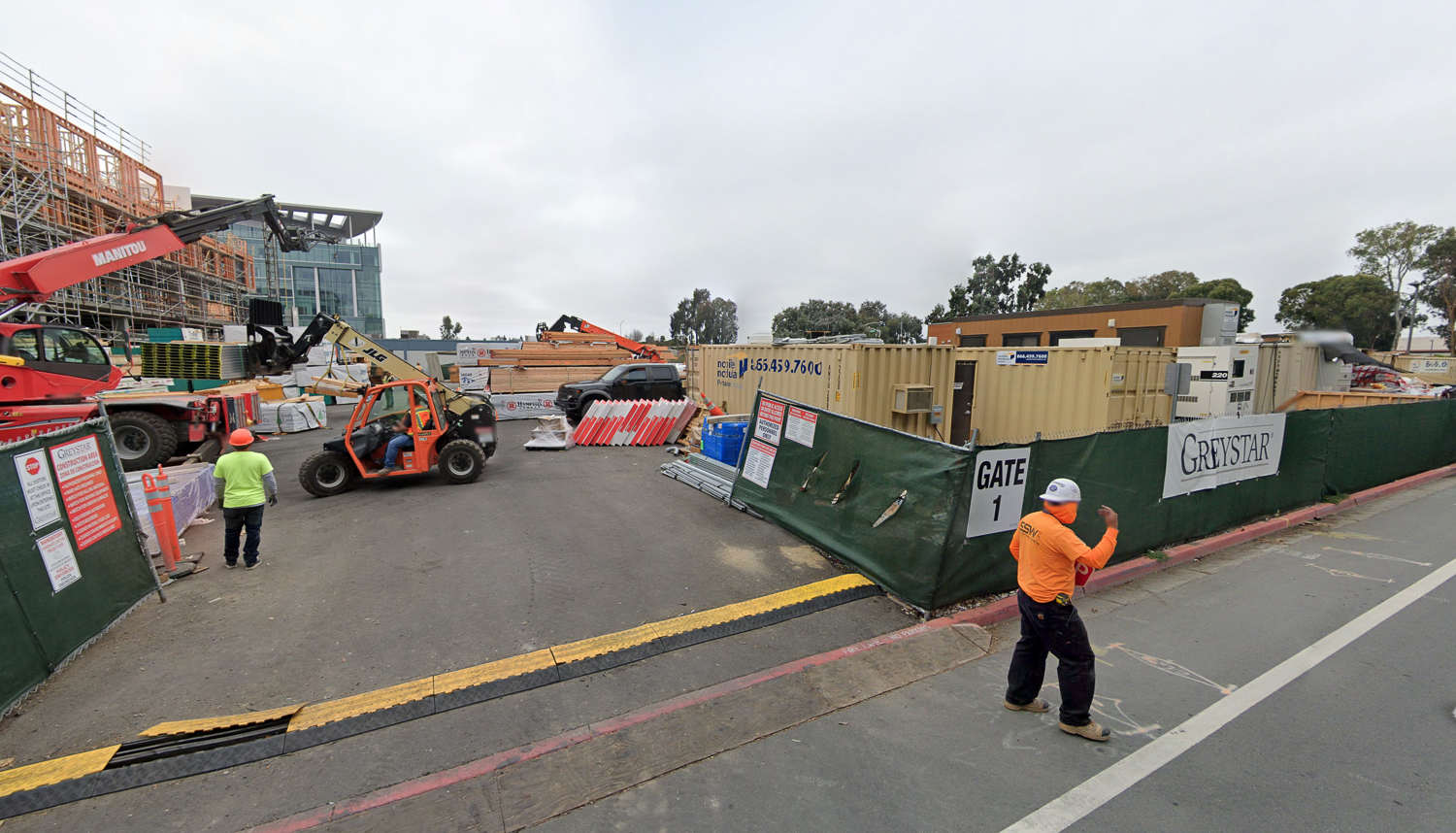 104 Constitution Drive showing used as the staging area for construction at 110 Constitution, image via Google Street View