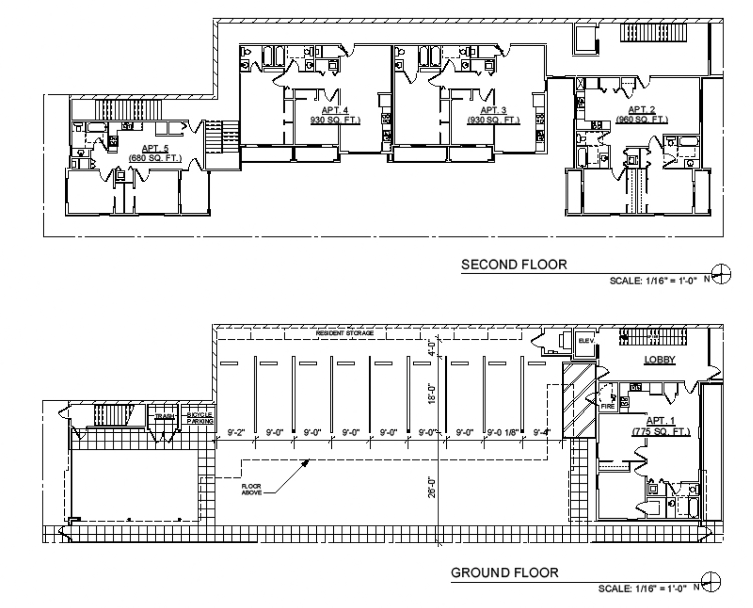 1523 E Street floor plans circa 2007, illustration by Darryl Chinn Architects