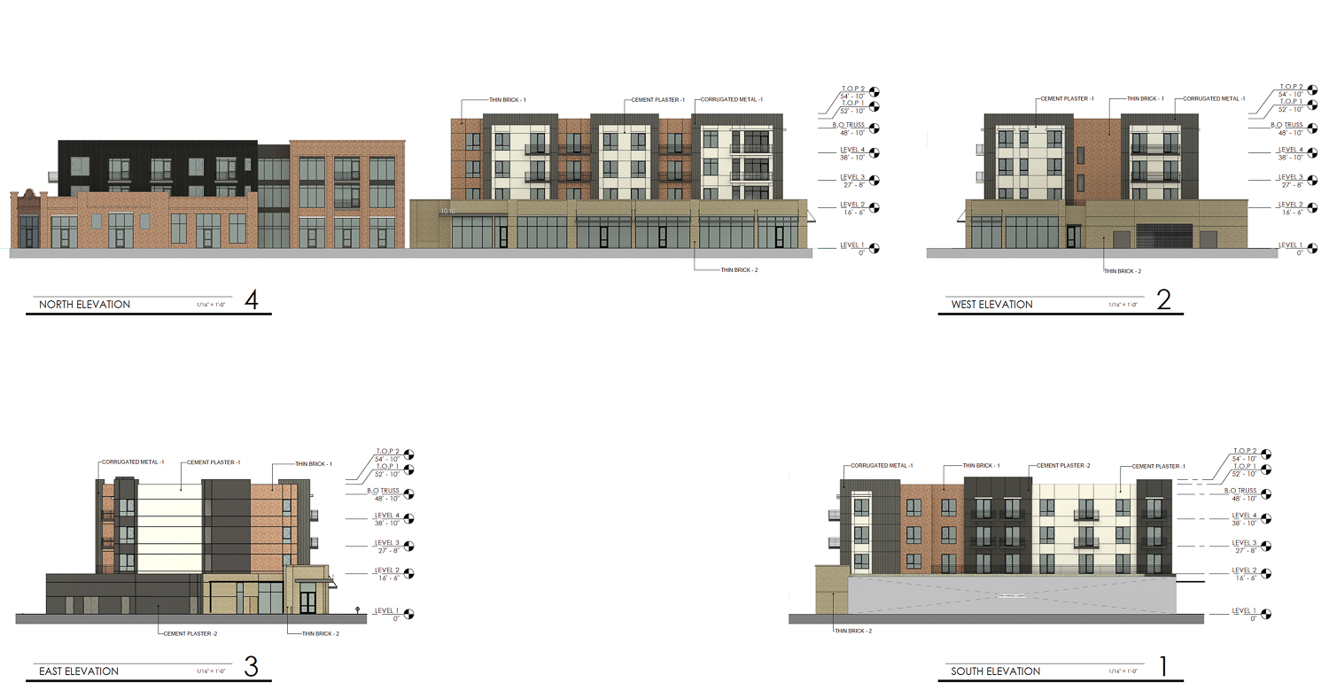 1801 10th Street elevations, illustration by HRGA