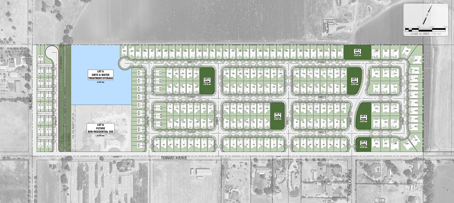 2215-2880 Tennant Avenue site map, illustration by Bassenian Lagoni Architects