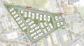 2400 Geng Road site map, illustration by Dahlin Group