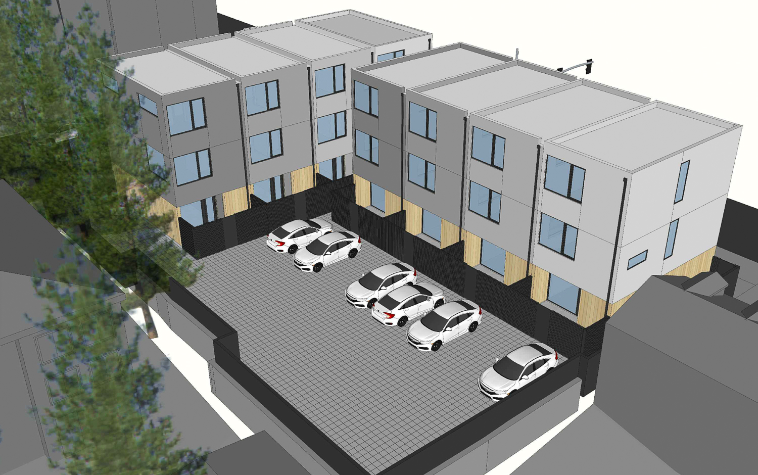 4035 Park Boulevard rear-lot view, rendering by workshop1