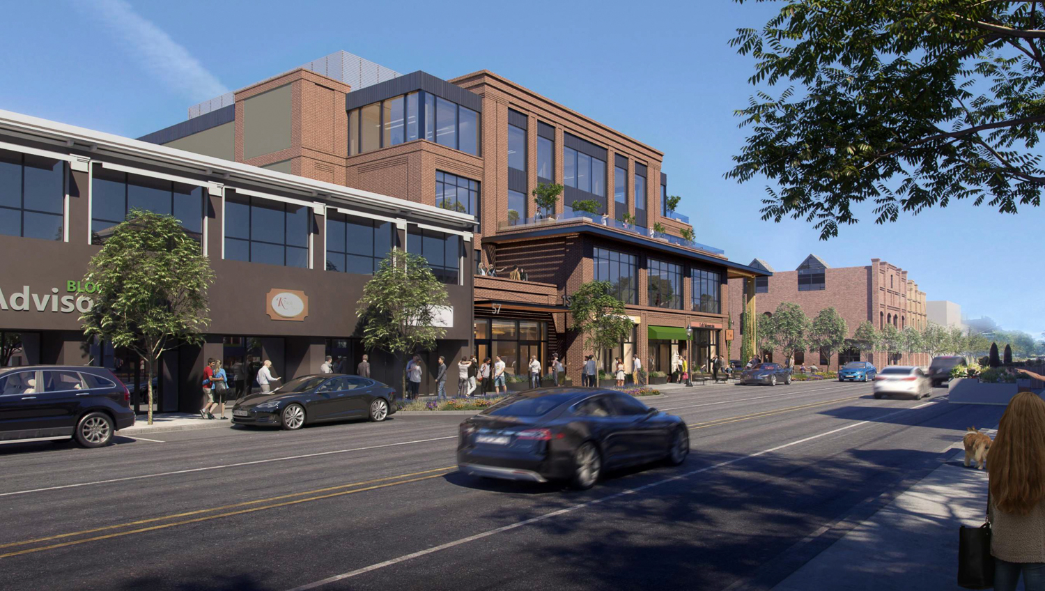 57 South B Street pedestrian view, rendering by RMW