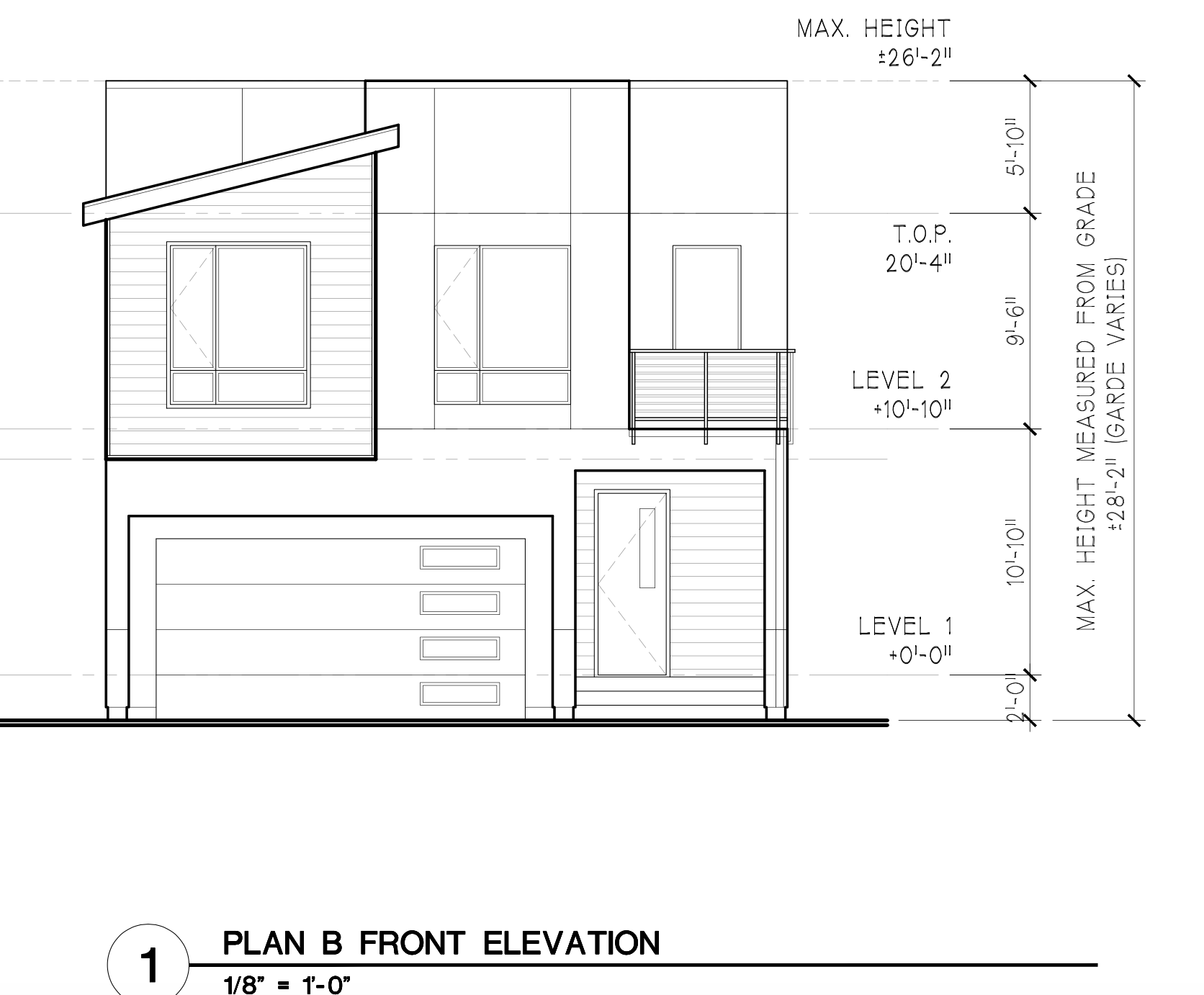 Front Elevation for housing along Old Calaveras Road