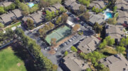 Willow Creek Apartments tennis court, image via Google Satellite