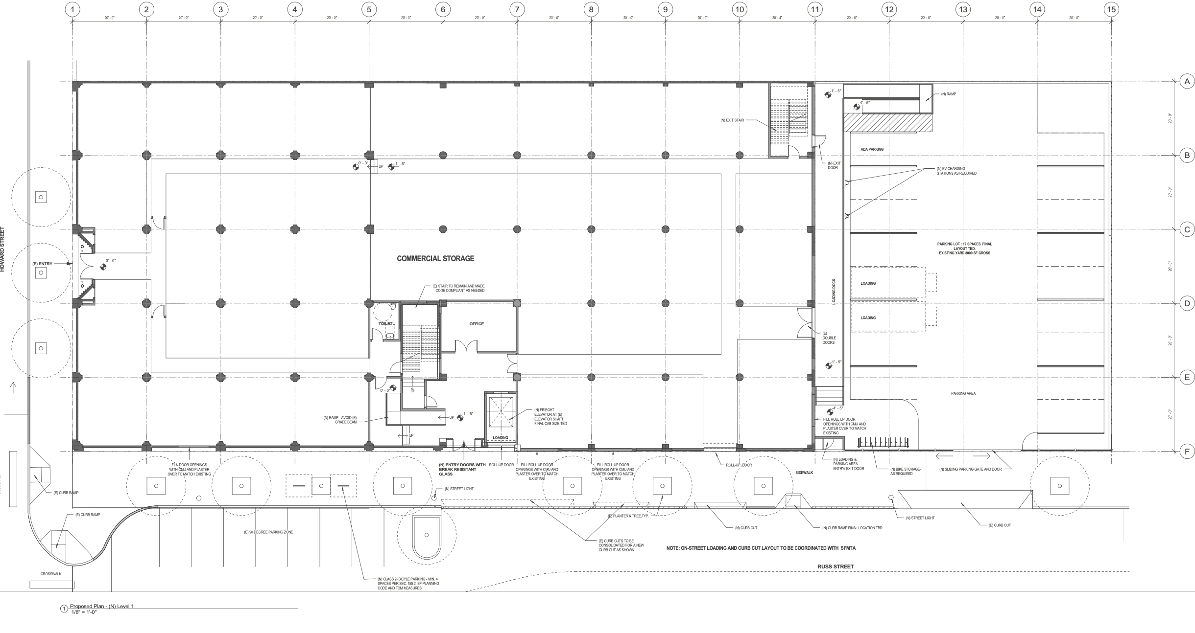 1035 Howard Street Proposed Level 1 Plan