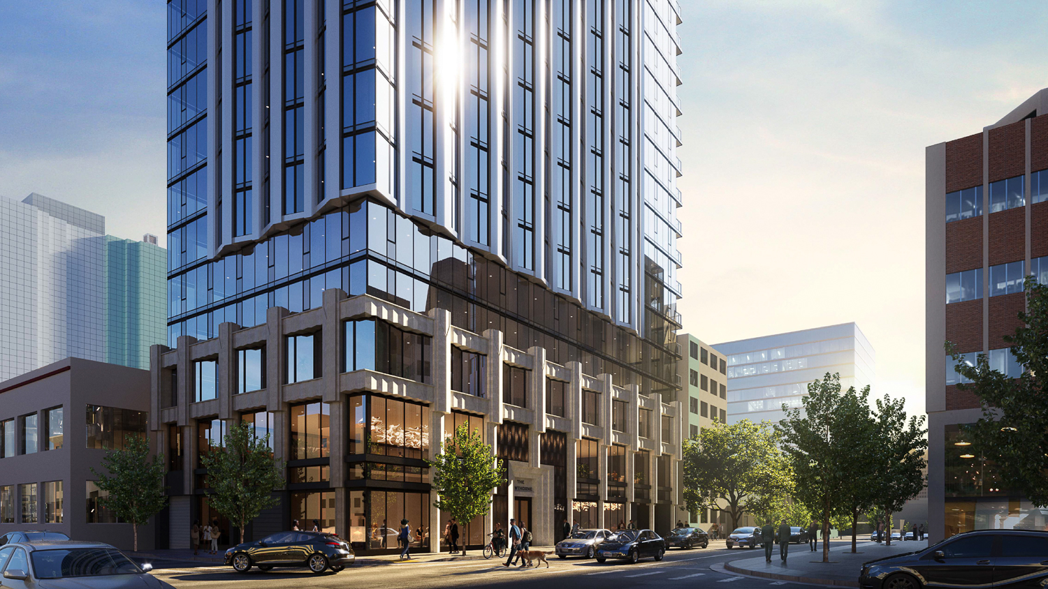 Podium 180 Hawthorne Street, rendering by BDE Architecture