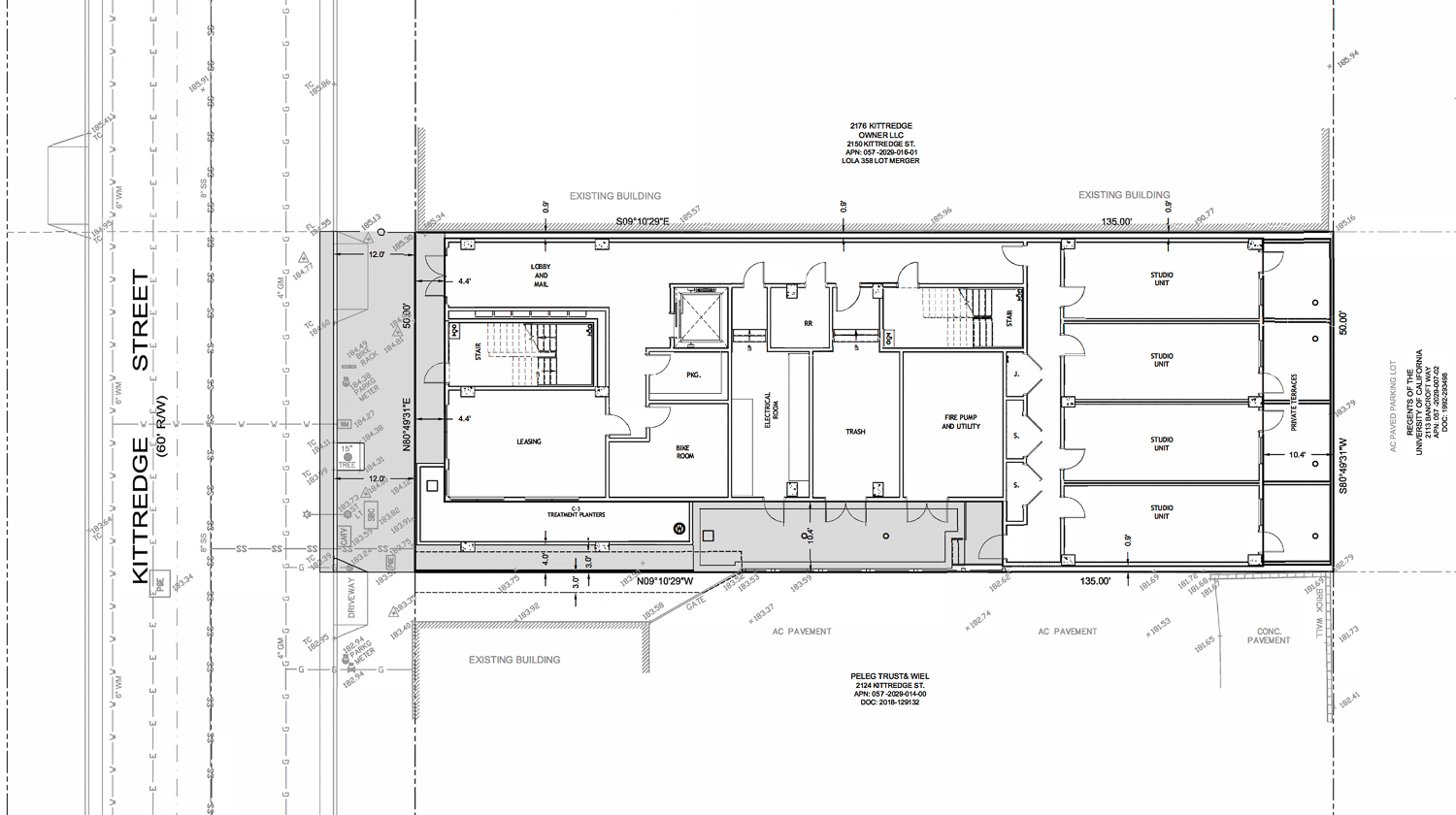 2138 Kittredge Street floor plan, illustration by Niles Bolton Associates