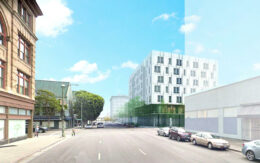 285 12th Street pedestrian view, rendering by David Baker Architects