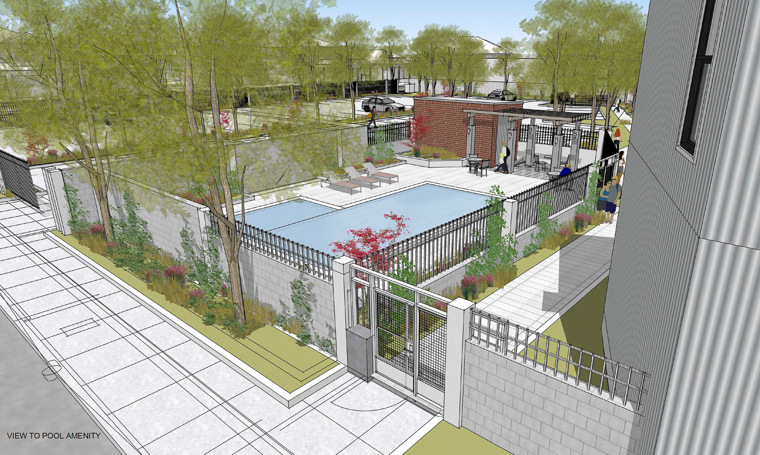 3738 Stockton Boulevard pool deck, rendering by Vrilakas Groen Architects