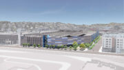 Amazon Fulfillment Center aerial view, rendering by MG2