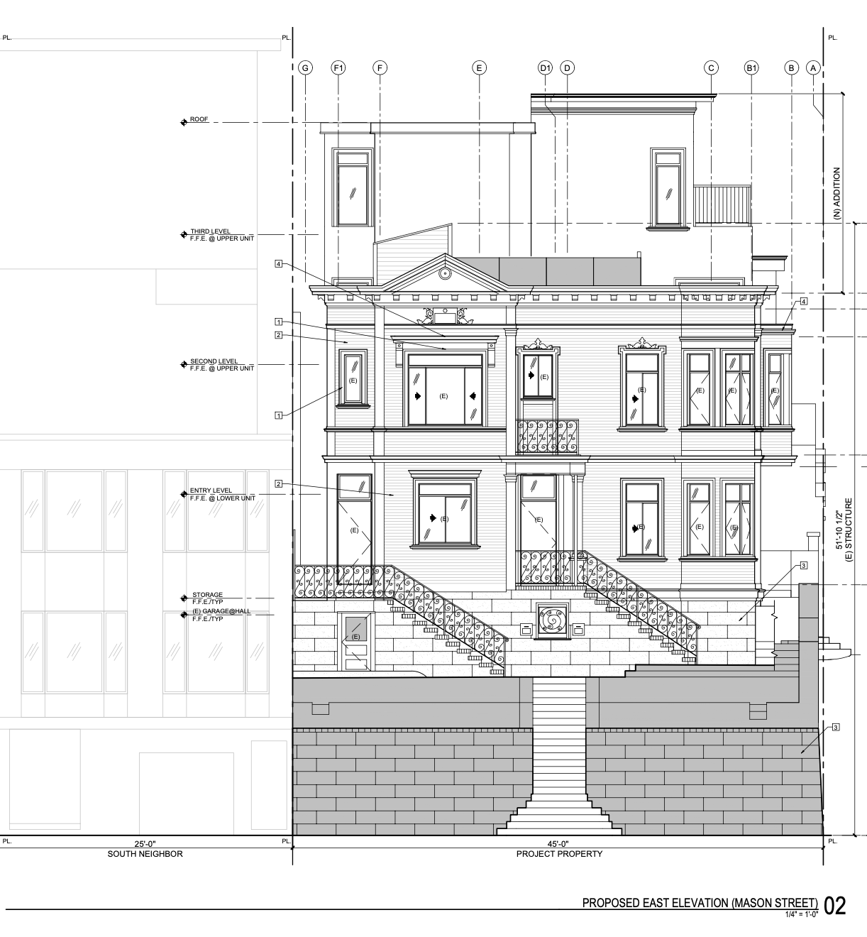 1659 Mason Street Proposed East Elevation