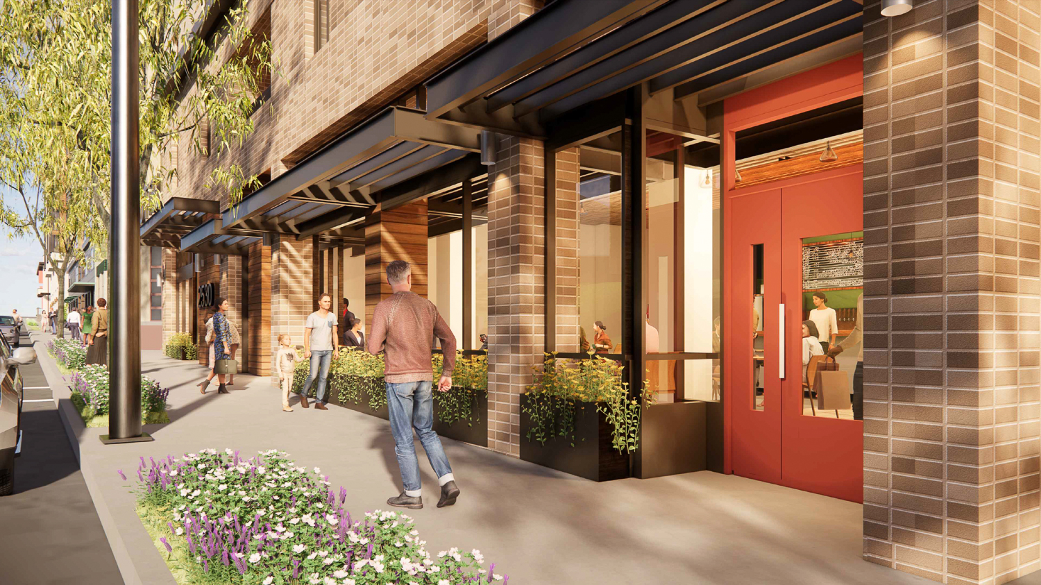 2530 Bancroft Way sidewalk improvements, rendering by Trachtenberg Architects