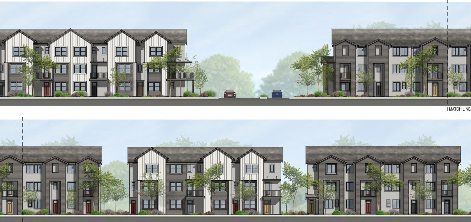 2545 Camino Ramon multiplex elevations, illustration by SDG Architects