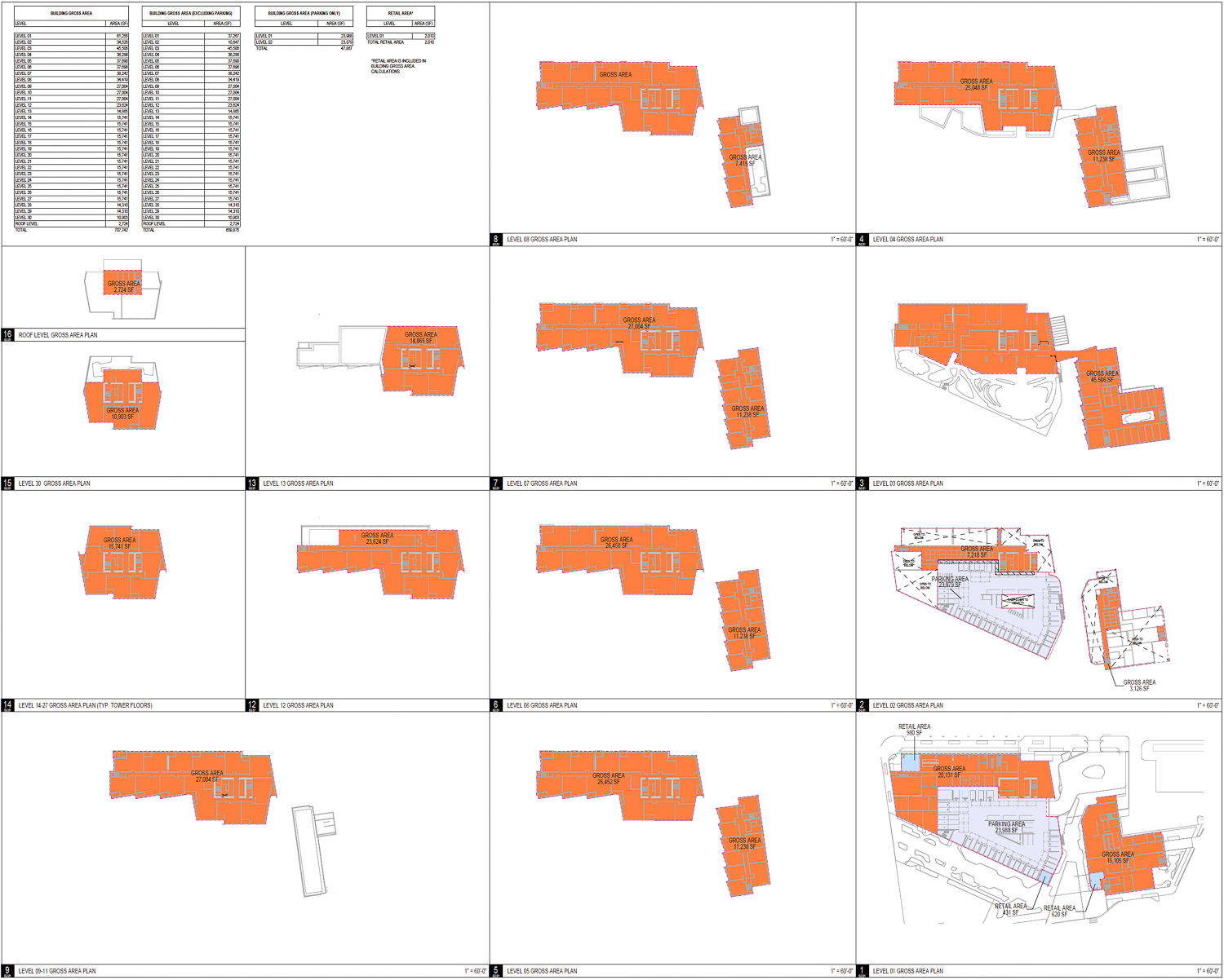 910 Marshall Street floor plans, illustration by HGA