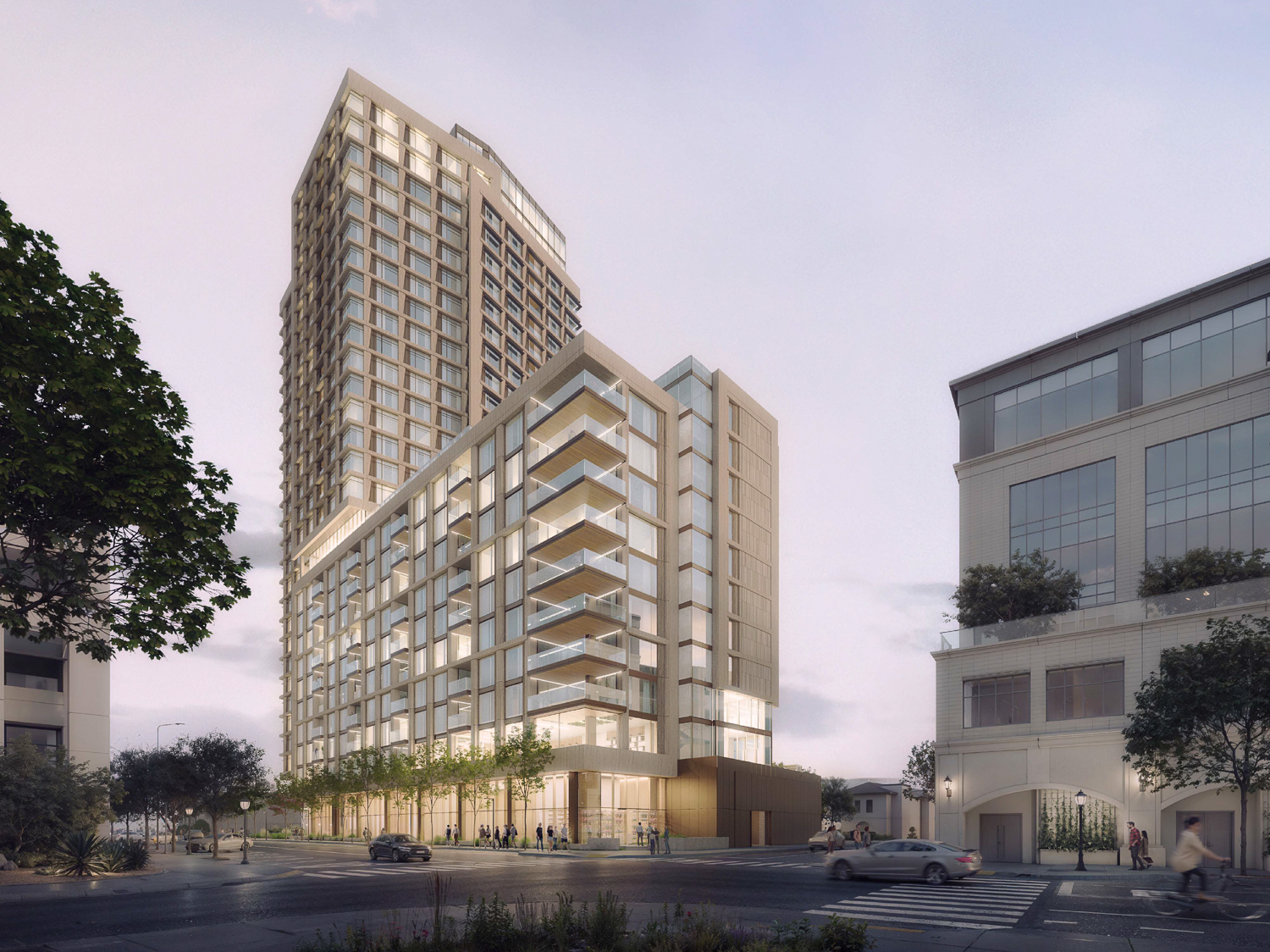 910 Marshall Street seen from across Walnut Street, rendering by HGA