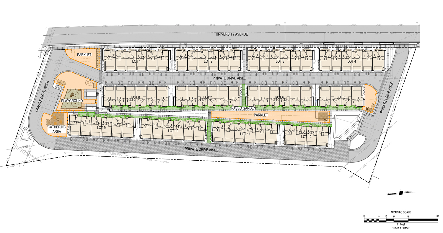 980 University Avenue site landscaping , rendering by SDG Architects