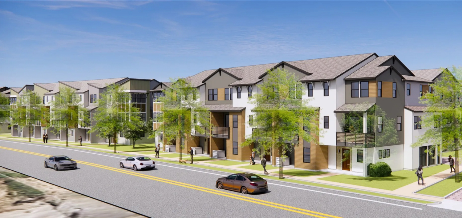 Oka Road Townhomes, rendering by Dahlin Group