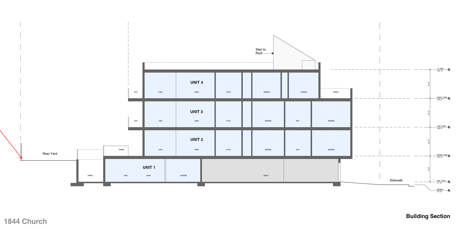 1844 Church Street vertical cross-section, illustration by TK Workshop