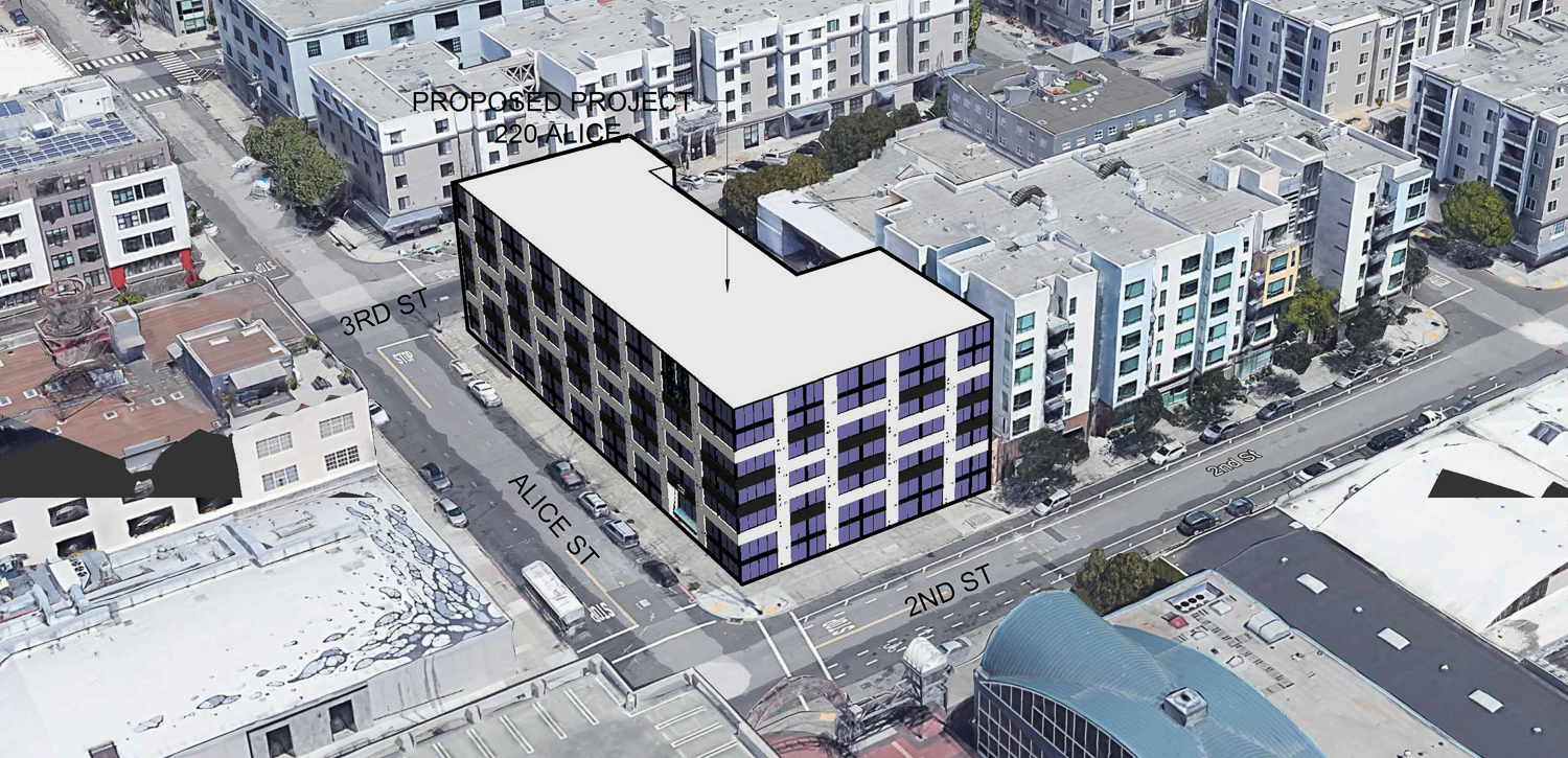 220 Alice Street, rendering by Stanley Saitowitz | Natoma Architects