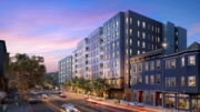 2587 Telegraph Avenue evening view, rendering by KTGY