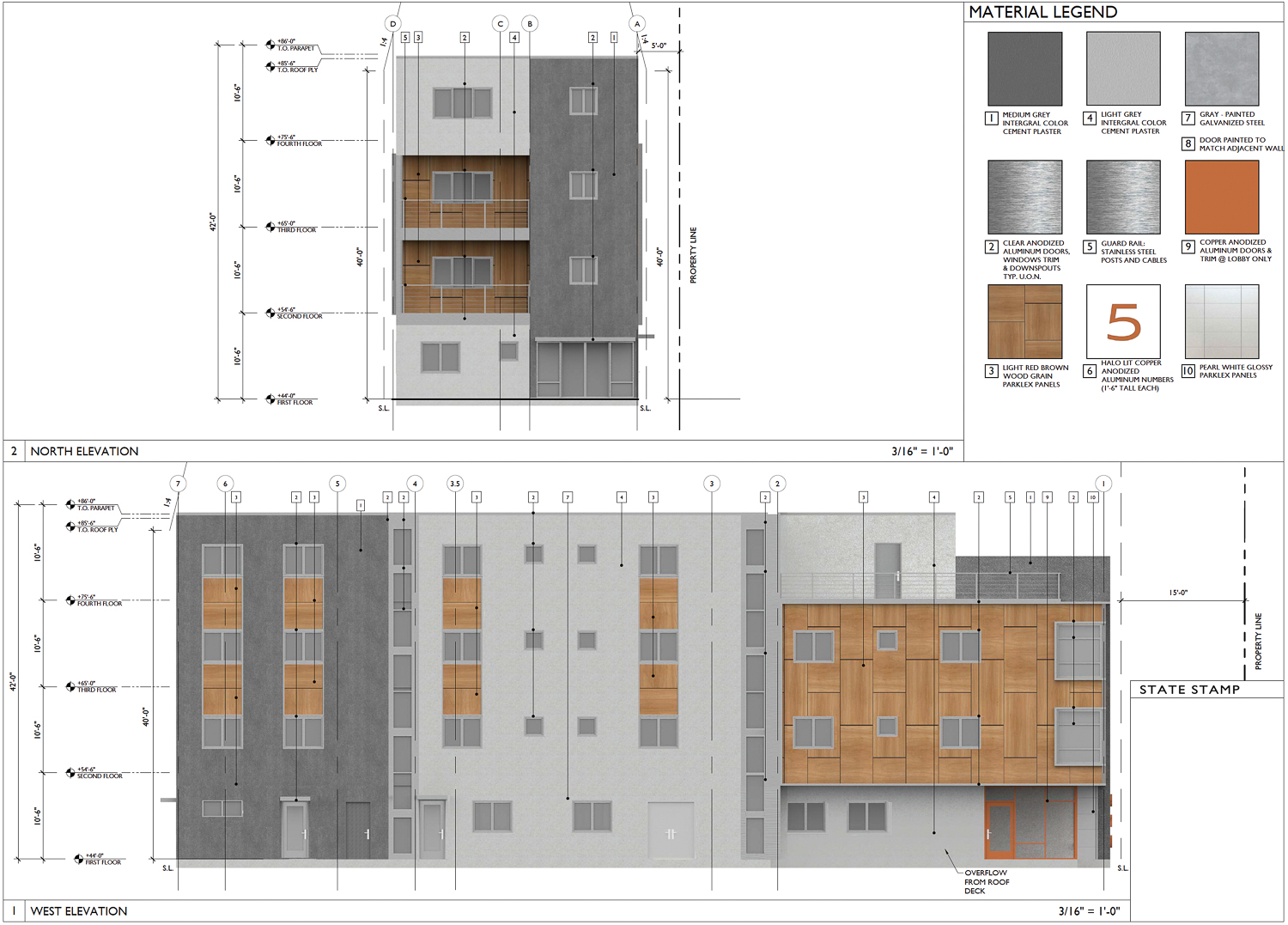 520 31st Street facade elevations, illustration by Gunkel Architects