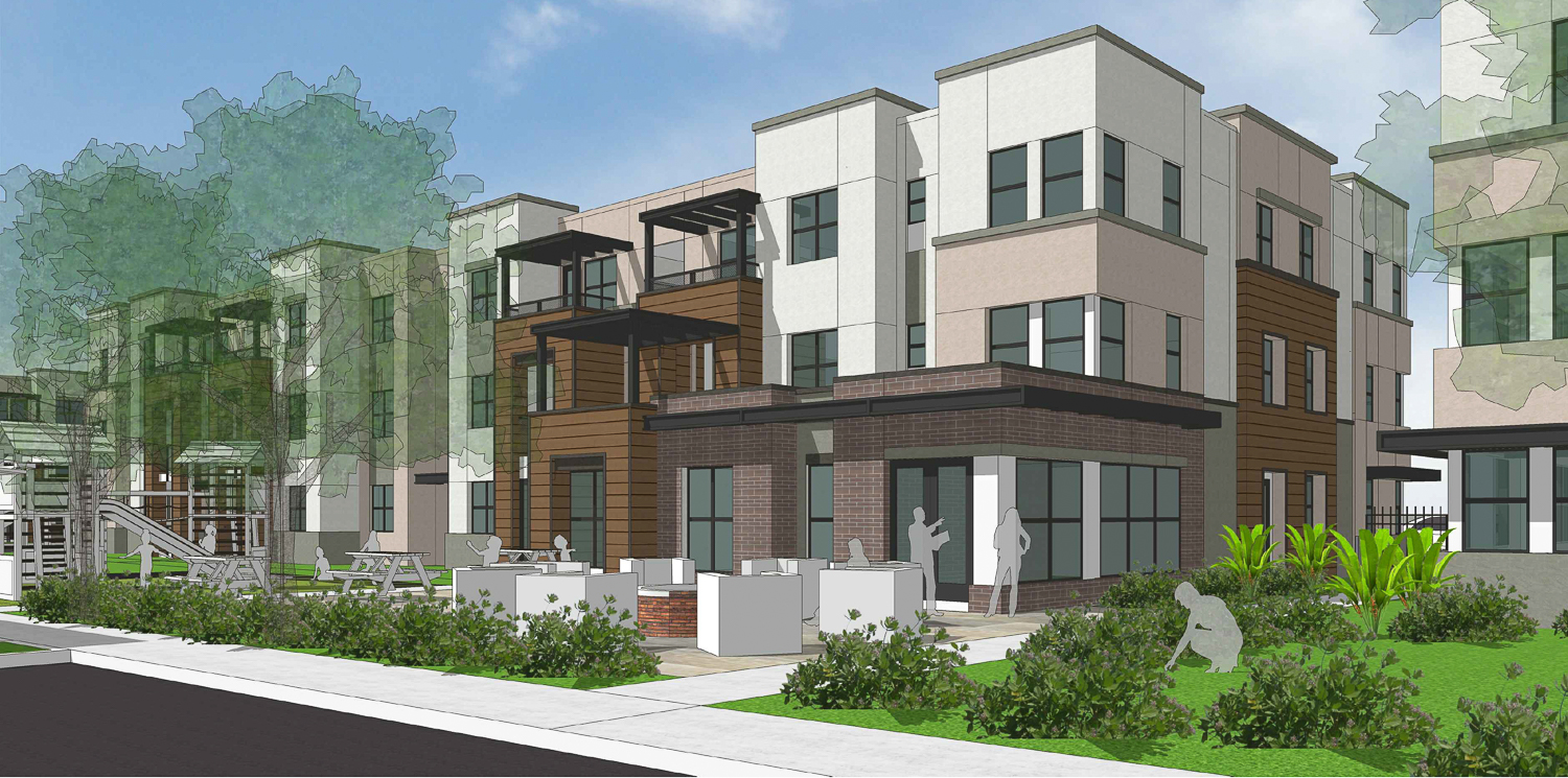 6630-6730 Monterey Road facade details, rendering by BSB Design