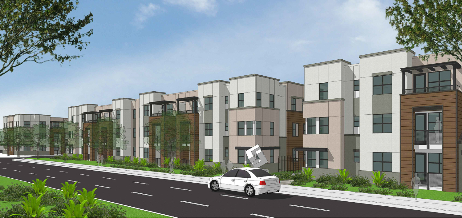 6630-6730 Monterey Road street view, rendering by BSB Design