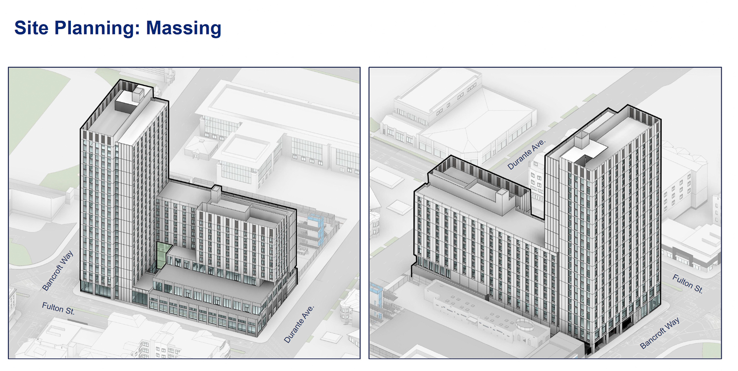 Bancroft-Fulton Student Housing massing, illustration by KieranTimberlake