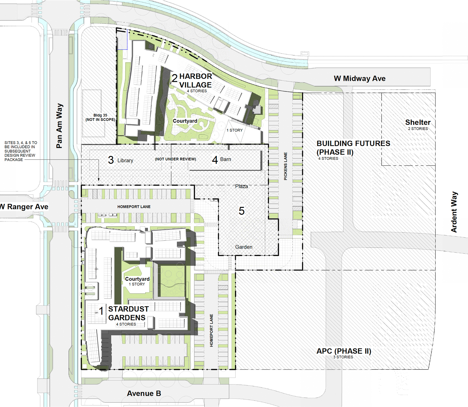 RESHAP Phase 1 site map, illustration by David Baker Architects