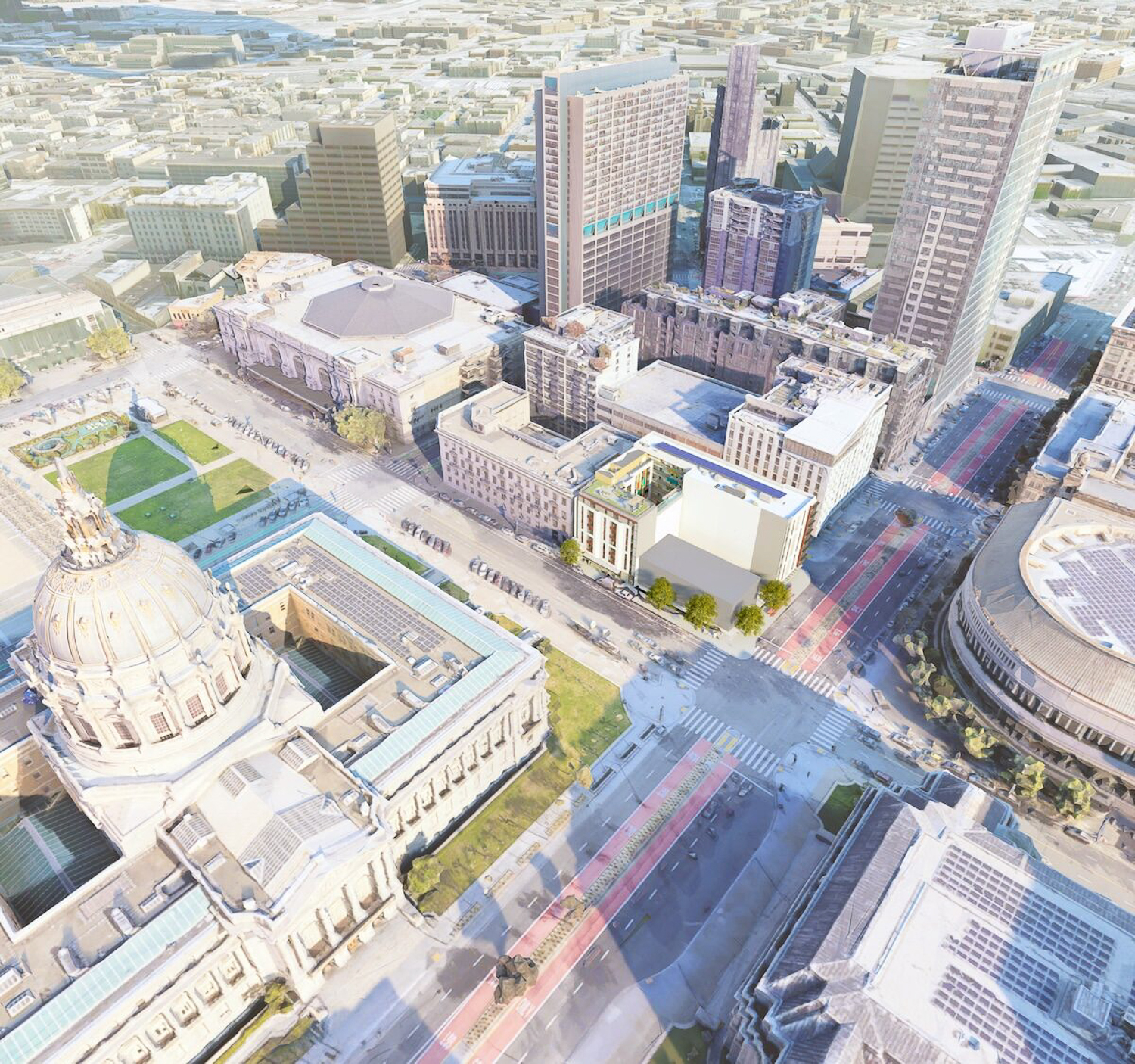 The Kelsey Civic Center aerial view, rendering by WRNS