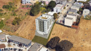 150 Porter Street aerial view, rendering by Schaub Li Architects