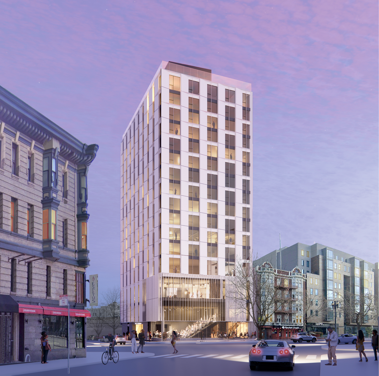 1687 Market Street, rendering by Mark Cavagnero Associates