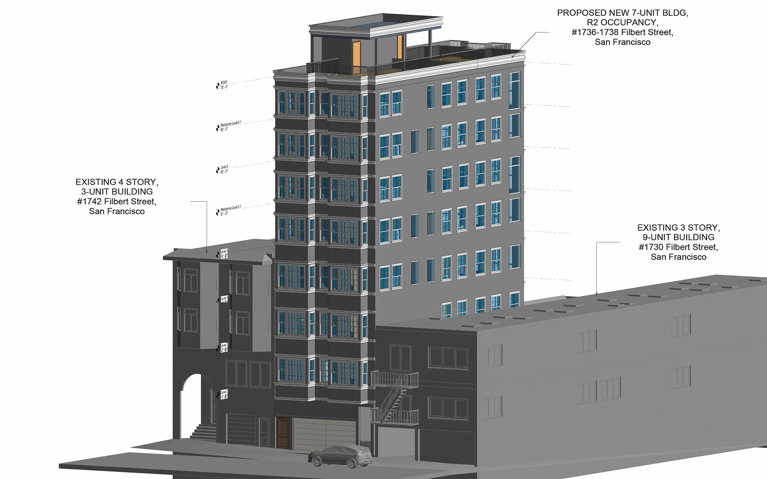 1738 Filbert Street, isometric view by Patricia Haight