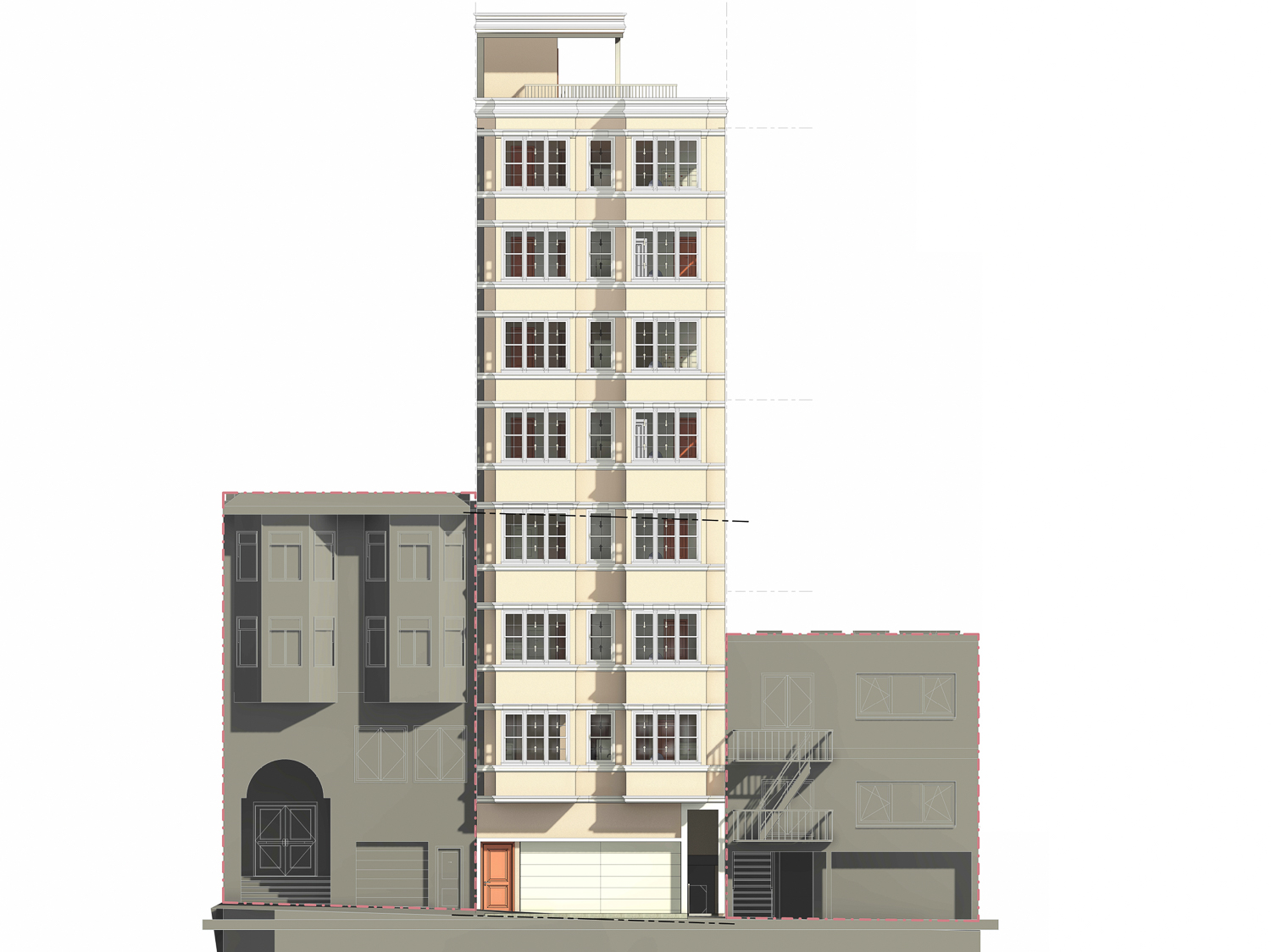 1738 Filbert Street, rendering by Patricia Haight