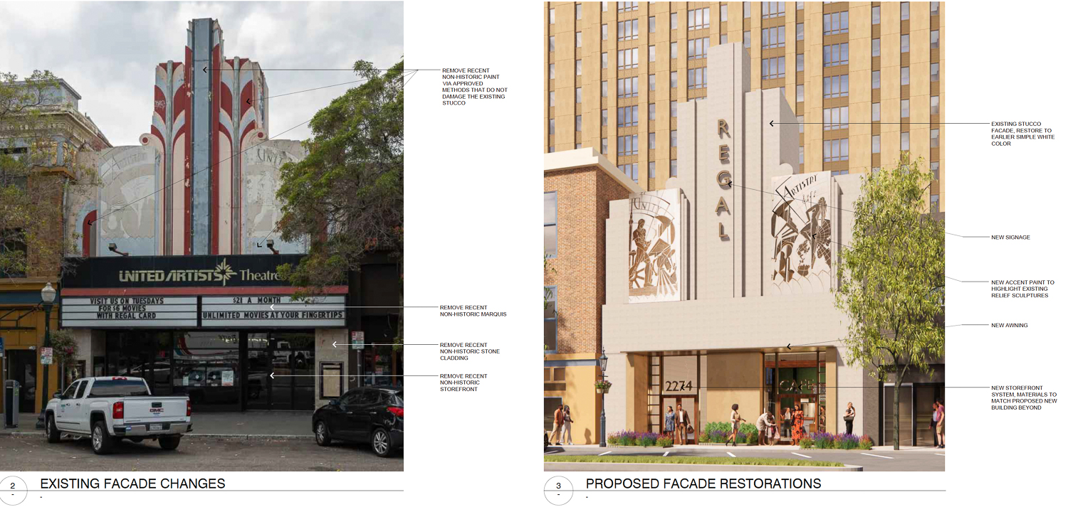 2274 Shattuck Avenue UA Theater restoration plans, rendering by Trachtenberg Architects