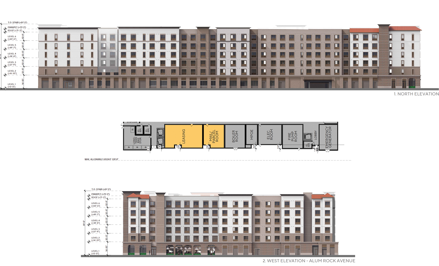 2940 Alum Rock Avenue vertical elevation, illustration by AO