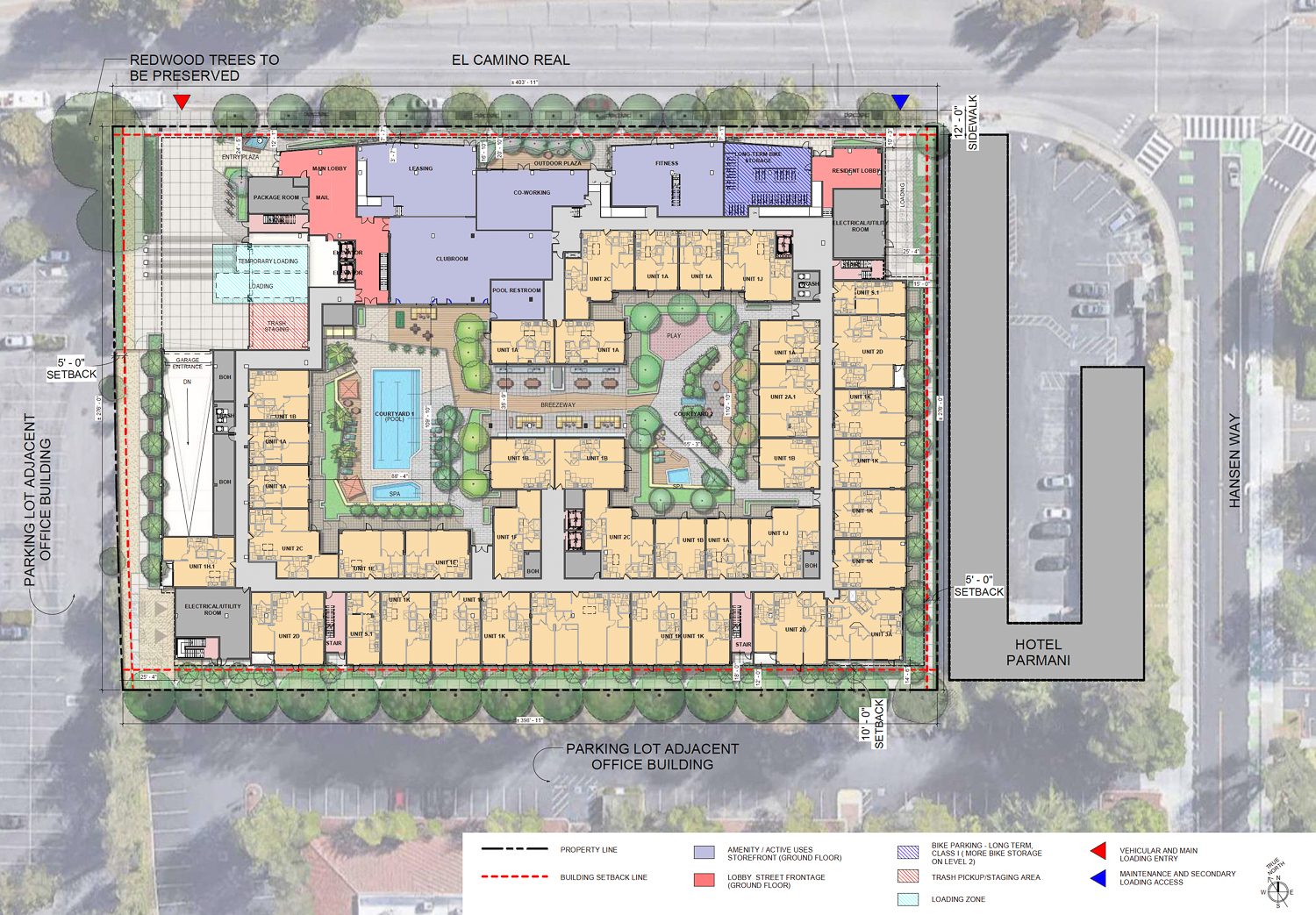 3150 El Camino Real floor plans, rendering by Studio T Square