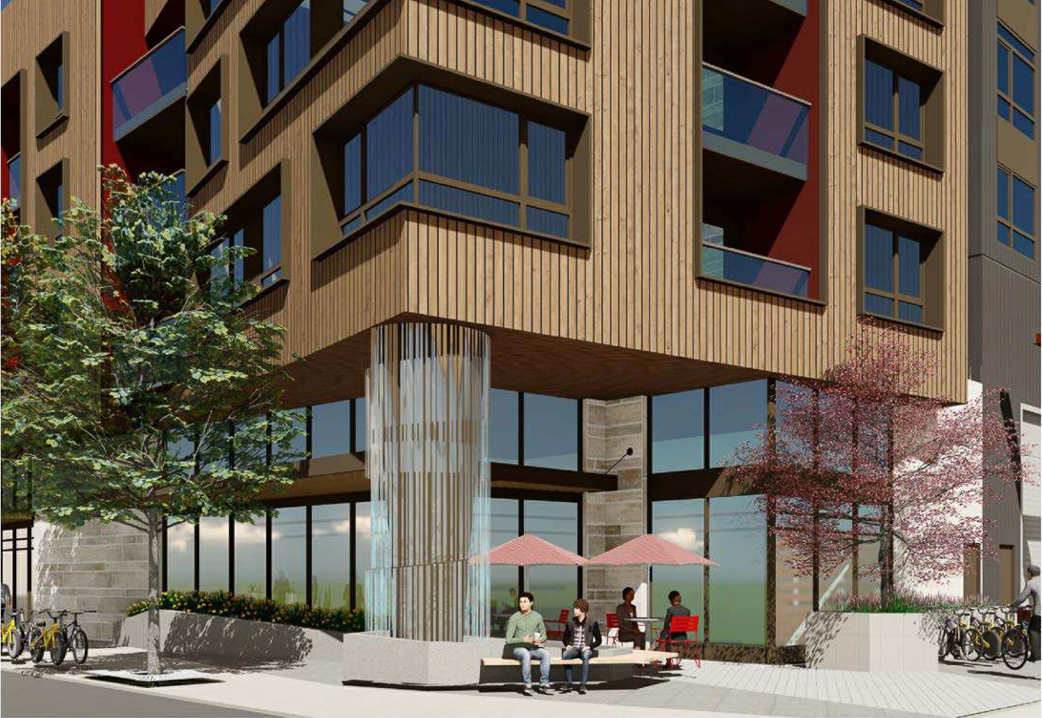 3150 El Camino Real pocket park, rendering by Studio T Square