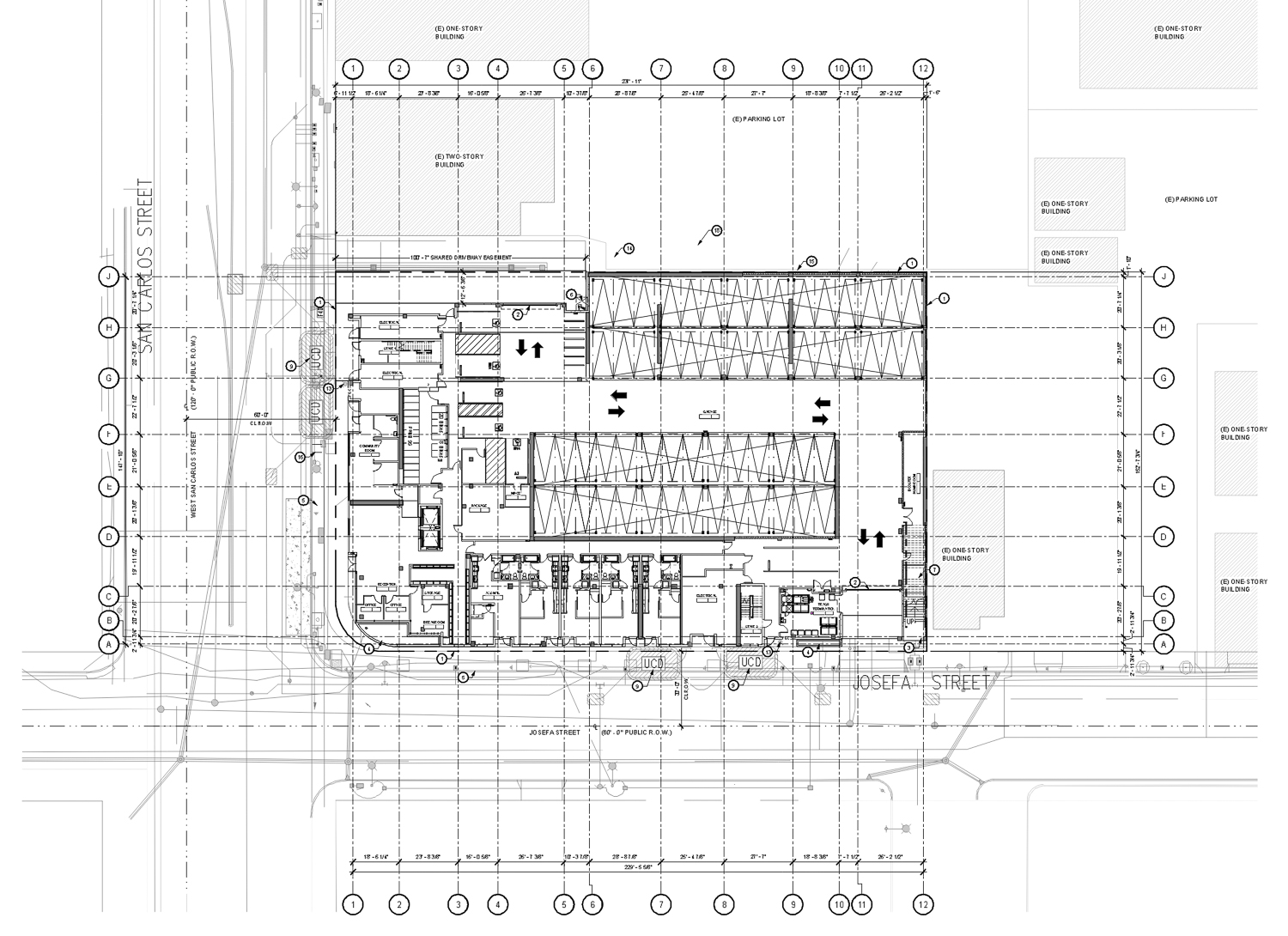 498 West San Carlos Street, ground-level floor plan by BDE Architecture