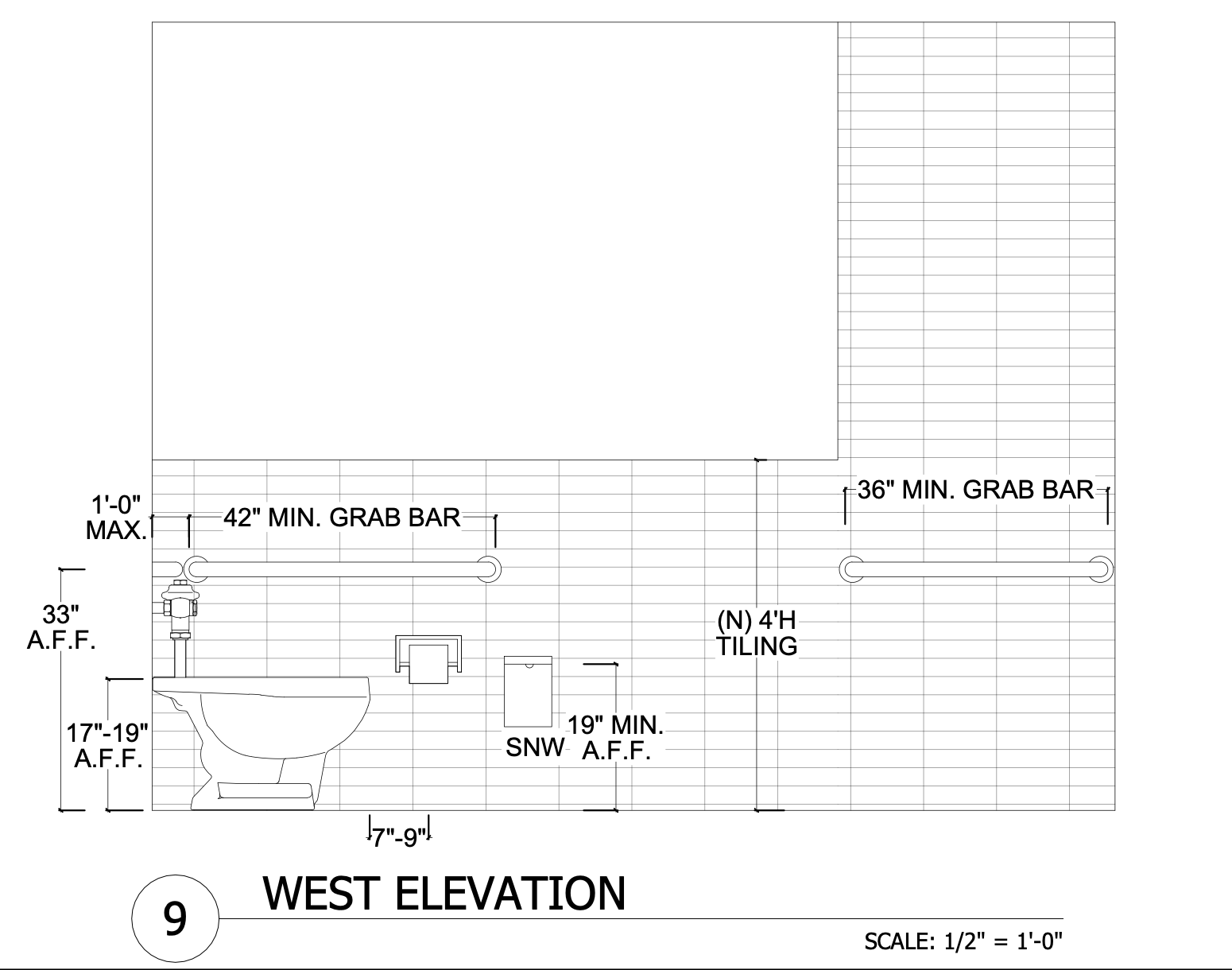 54 4th Street ADA Bathroom Elevation