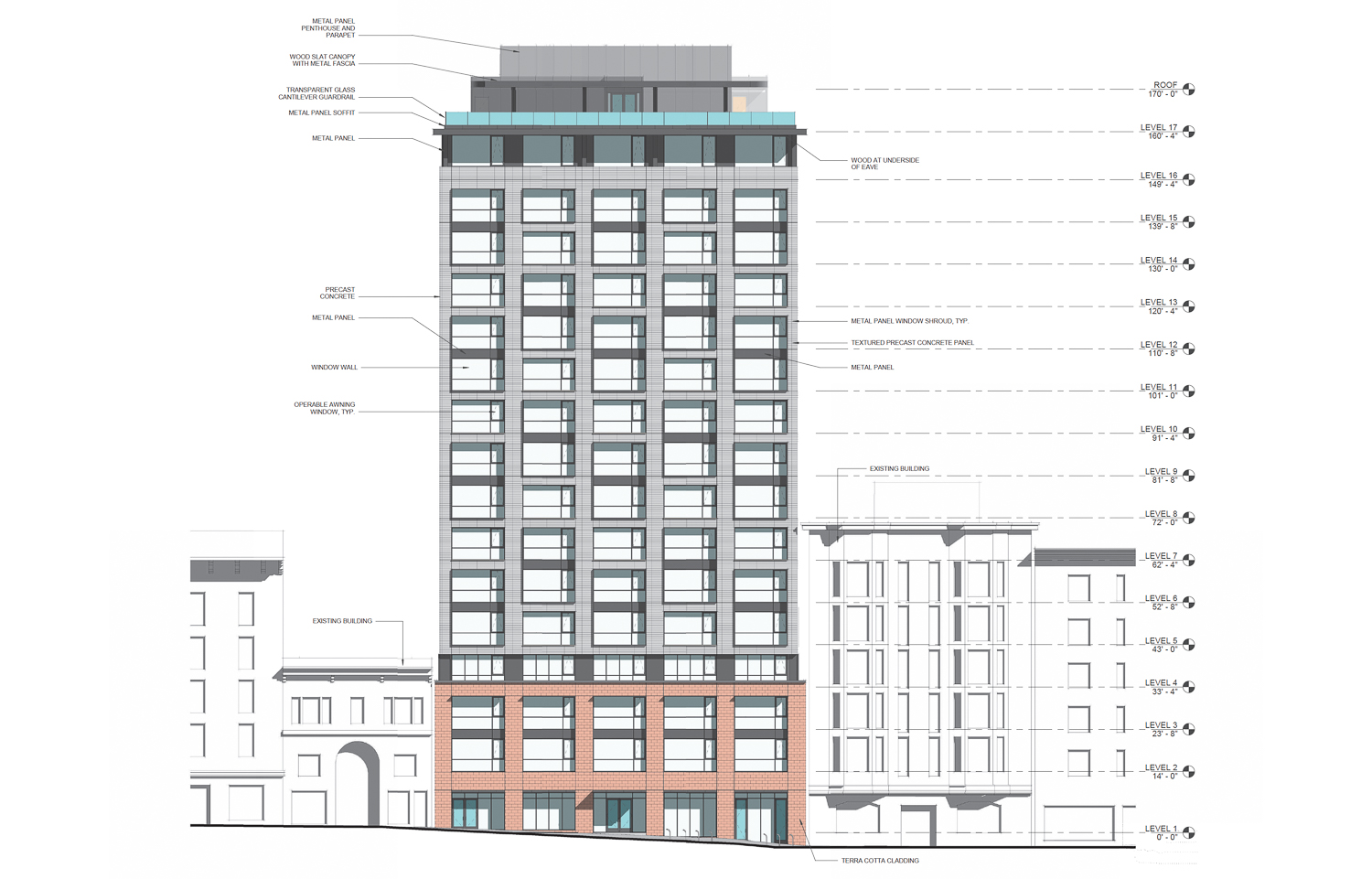 550 O’Farrell Street, illustration by HGA