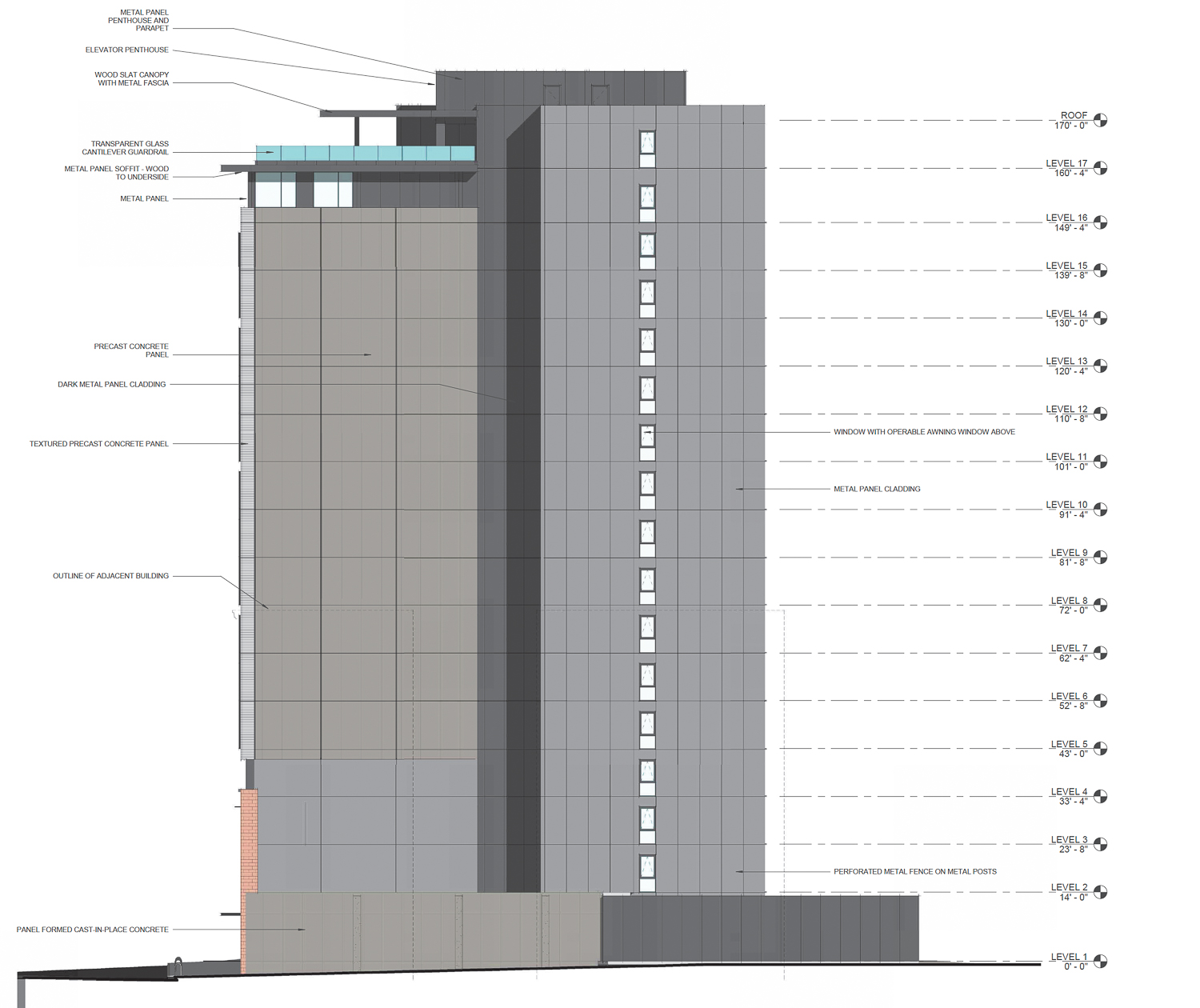 550 O’Farrell Street side view, illustration by HGA