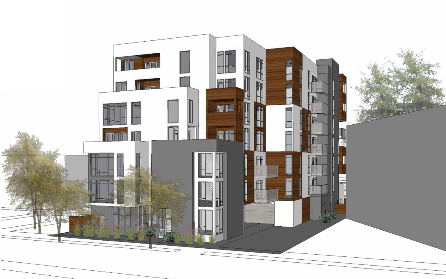 888 El Camino Real street view, rendering by LDP Architects