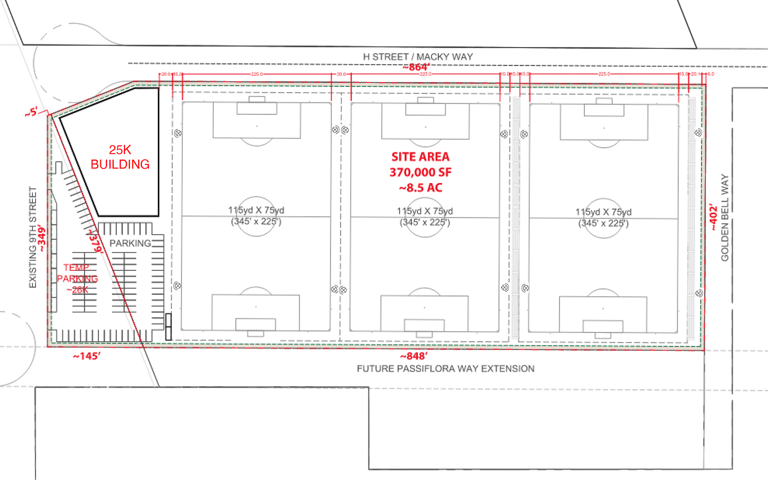 Bay FC Training Facility site layout Version A, image courtesy Bay FC