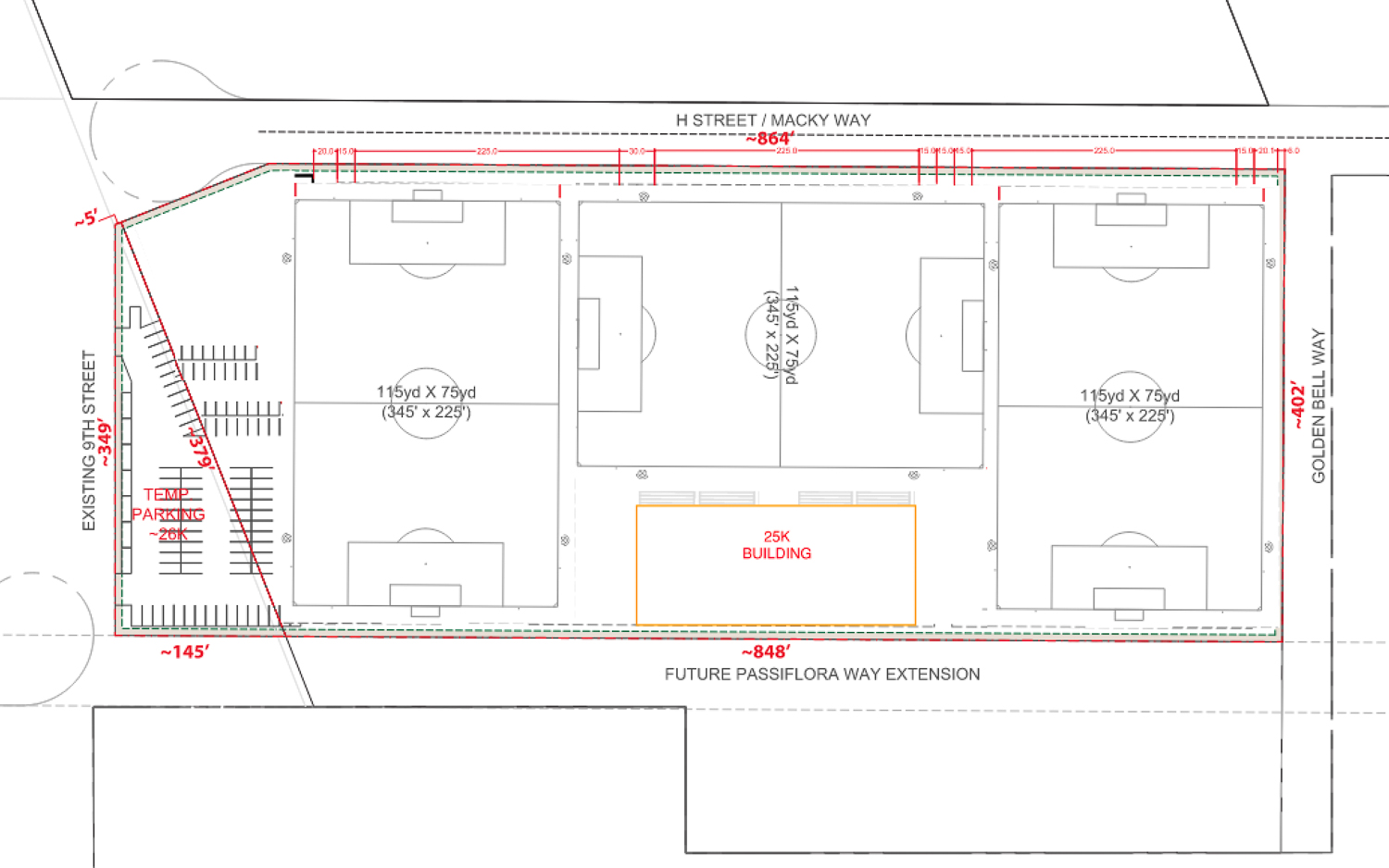 Bay FC Training Facility site layout Version B, image courtesy Bay FC